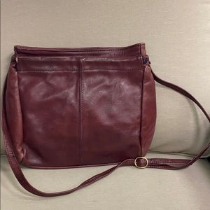 Maroon leather purse